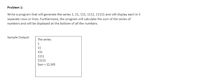 Use PHP Language Problem 1: Write a program that will generate the