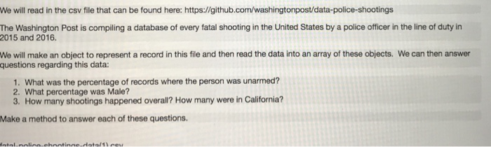  Please download the csv file And need solution in java We