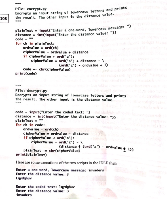 6. 7. Write a script that decrypts a message coded by the