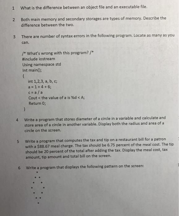  1 What is the difference between an object file and an