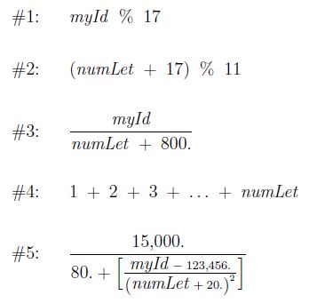 PYTHON my_id = 12345678 num_let=6 Assignment 2 - Arithmetic Make sure you