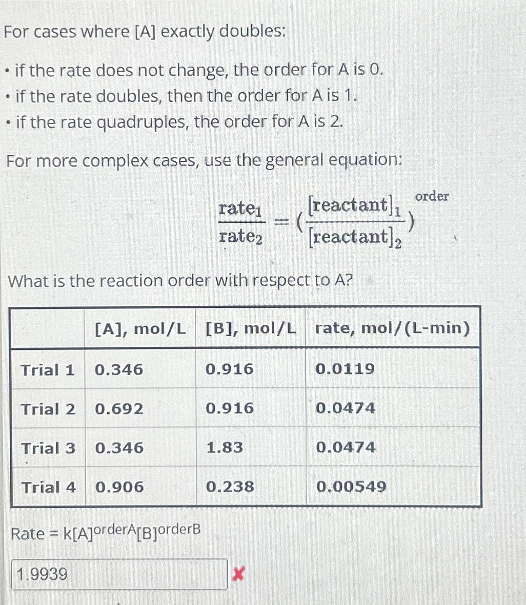 For cases where A exactly doubles:\ if the rate does not
