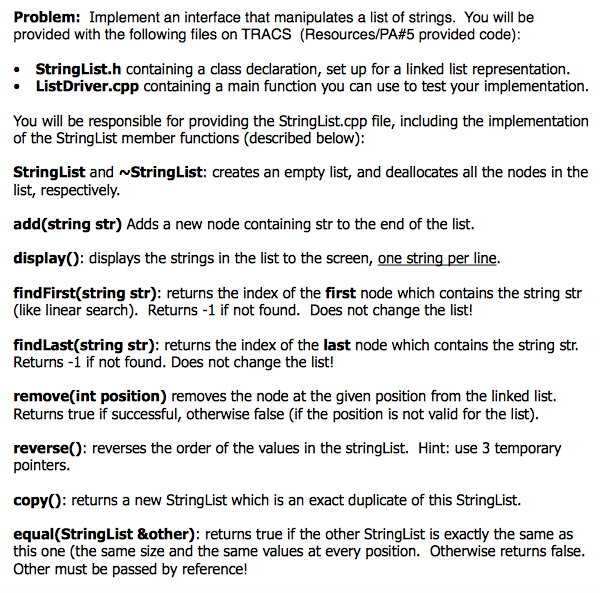 // stringList.h // Represents a list of strings. // Supports adding