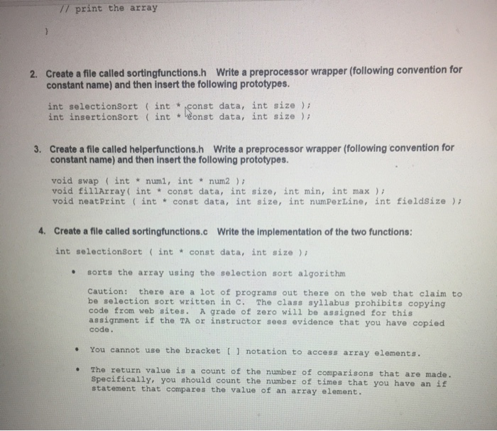 1. Create a file named lab3.c. Copy the following code into your