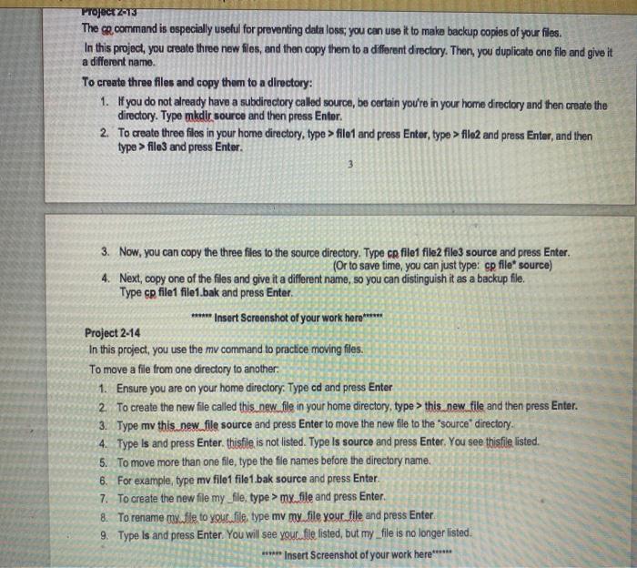 directory ********* Show Actual Screen results here ********** Project 2-3 Make a