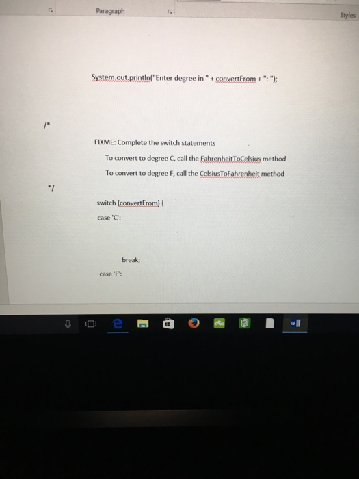 static double Fah (double Fahrenheit) Formulae for the conversion: Fahrenheit Celsius 9/5