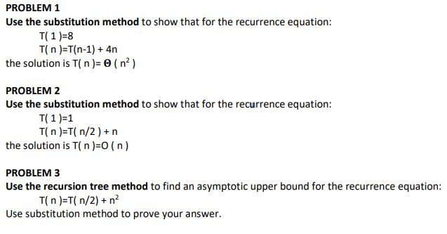  PROBLEM 1 Use the substitution method to show that for the