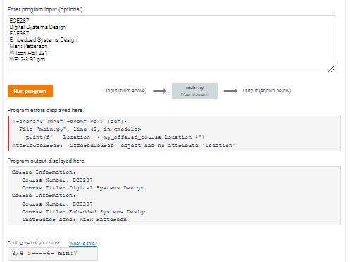 title Define a print_info() method in Course that displays the course number