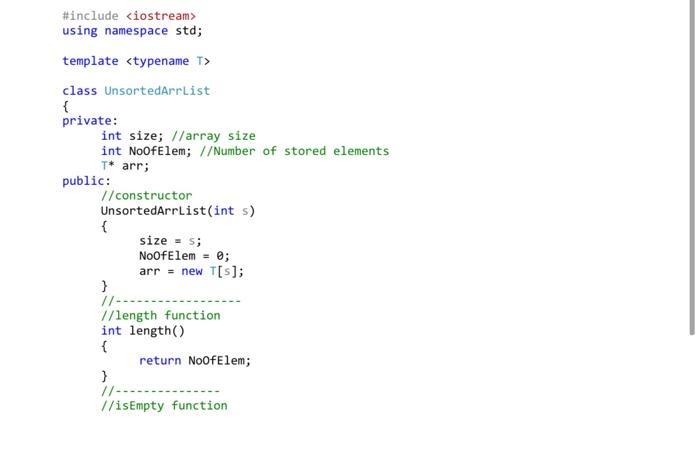 array, implement the following two methods: find(e): Search for an element e