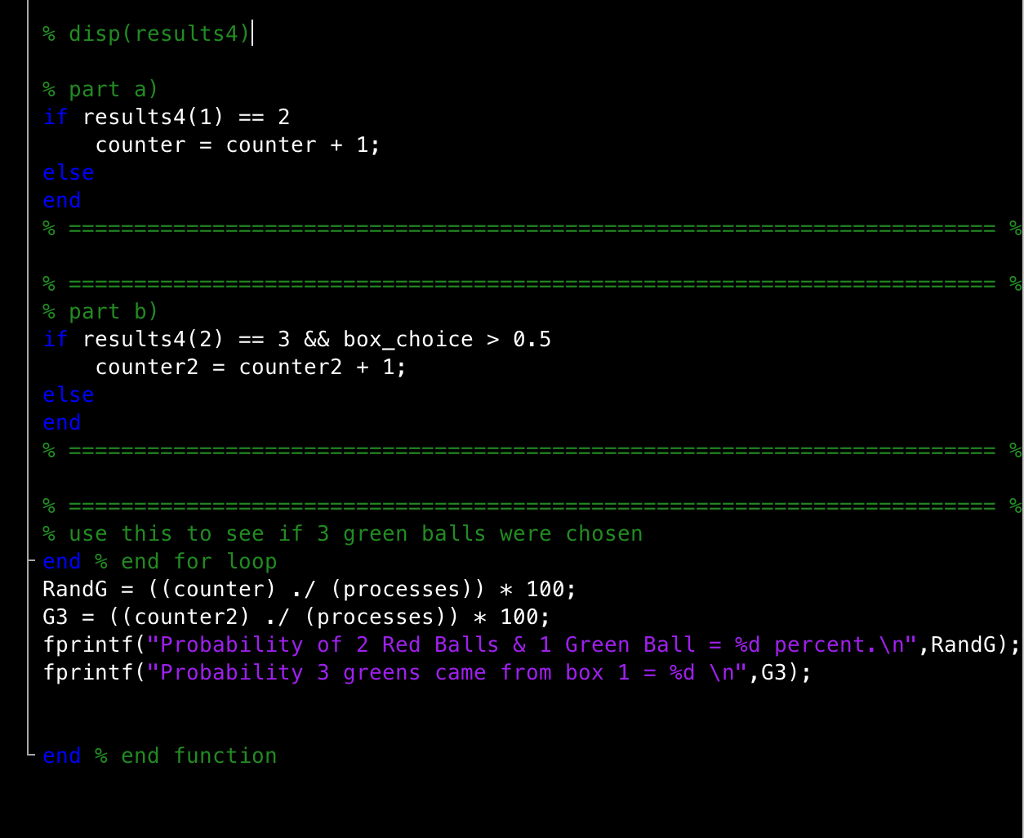 my code is. The actual calculated probability is 64.4% and my code