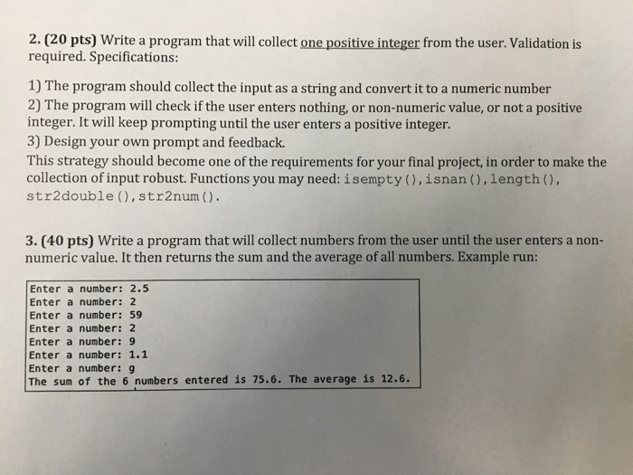  This uses MATLAB code 2. (20 pts) Write a program that