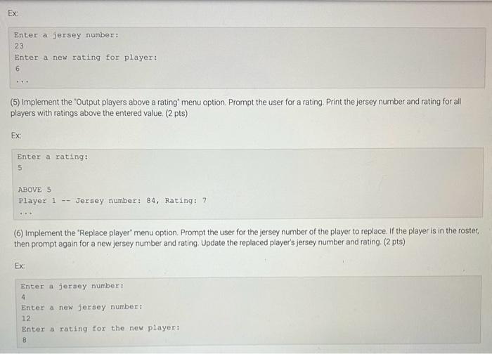 balanced team. (1) Prompt the user to input five pairs of numbers: