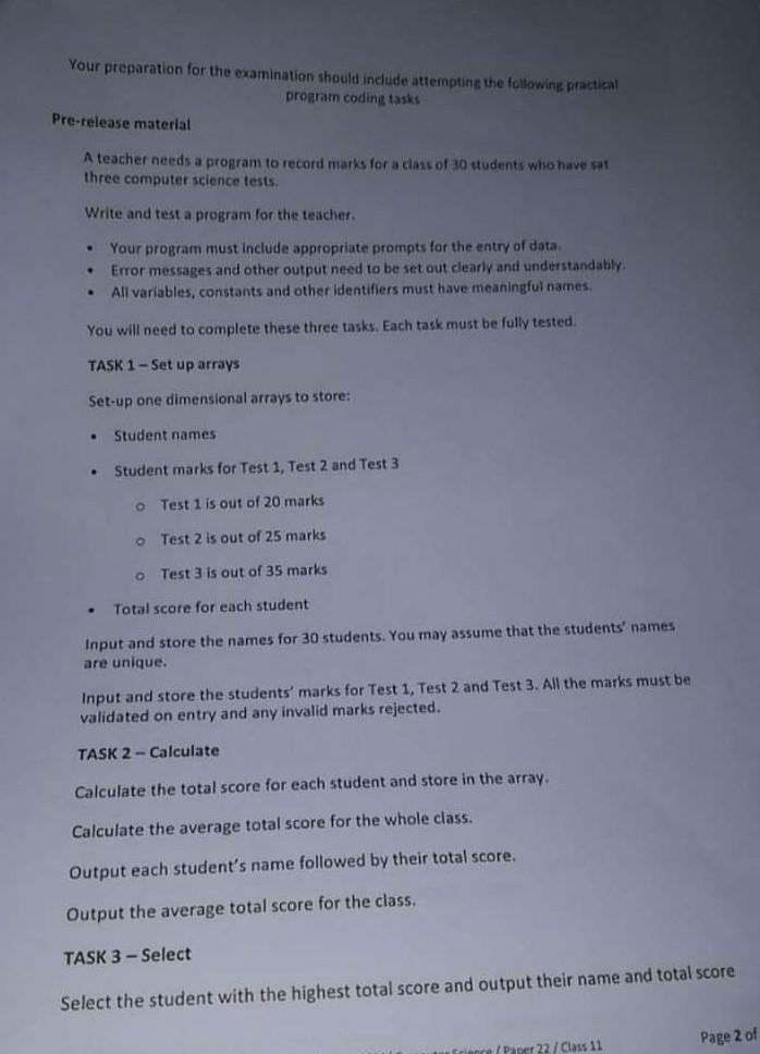  I need this program in python language. Your preparation for the