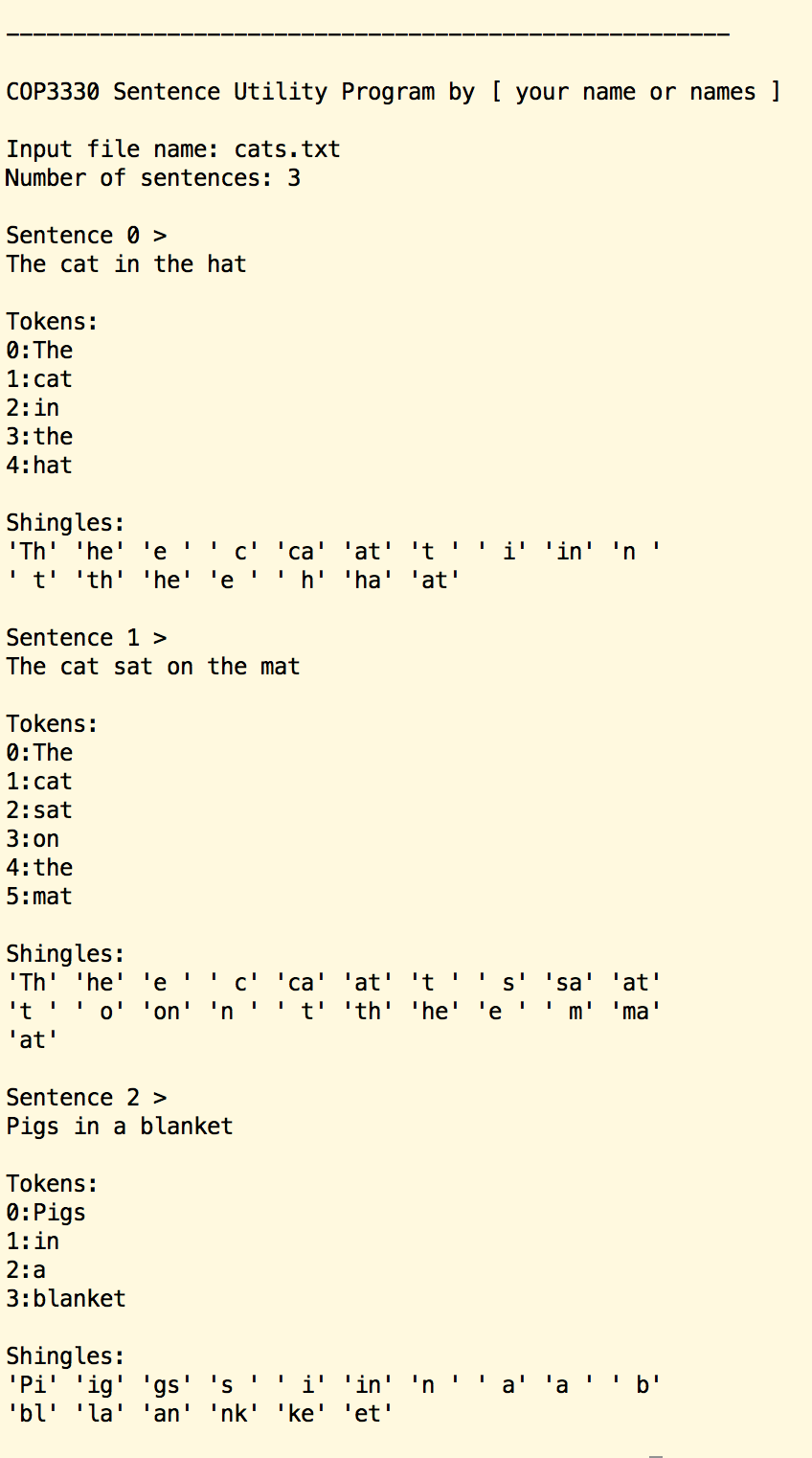 as two separate files: a test driver class containing the main() method,