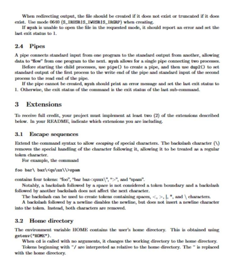 run in interactive mode. For full credit, your program must have one