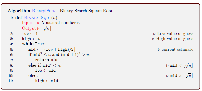 it a recursive algorithm. Low value of guess High value of guess