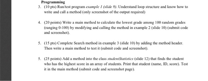  Programming 3. (10 pts) Run/test program example 1 (slide 9). Understand