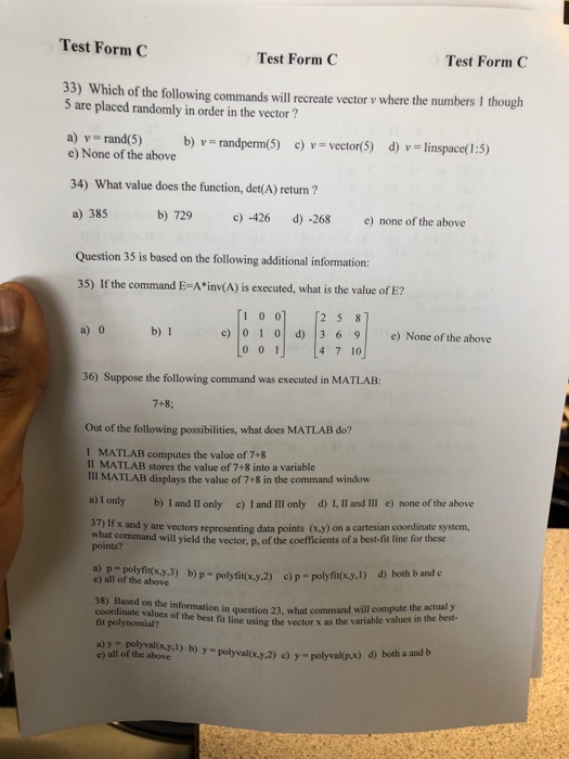  Test Form C Test FormC Test Form C 33) Which of