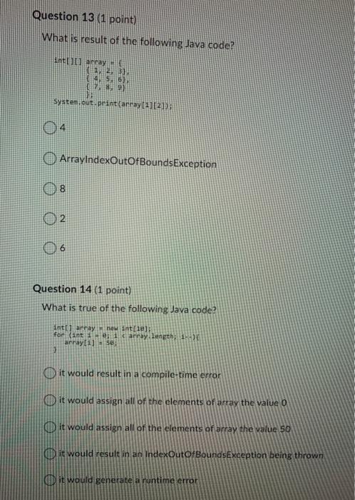 array the value o O it would result in an IndexOutOfBoundsException being