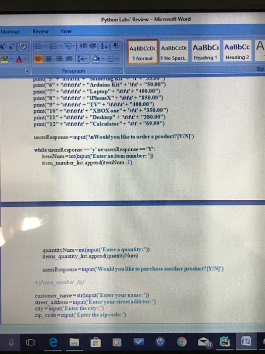 '' city = '' state = '' zip_code = '' orderTotal =