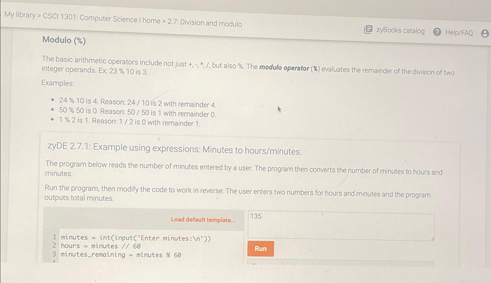  My library > CSCl 1301: Computer Science I home >2.7: Division