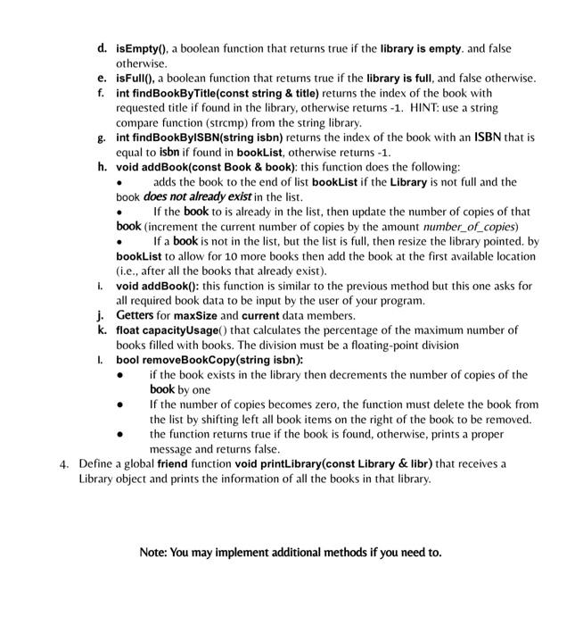 classes: A) (15 pts) class Book with the following members: 1. private