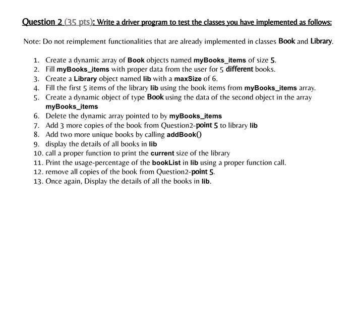 members: a. book title (string) b. book ISBN (string) c. book first