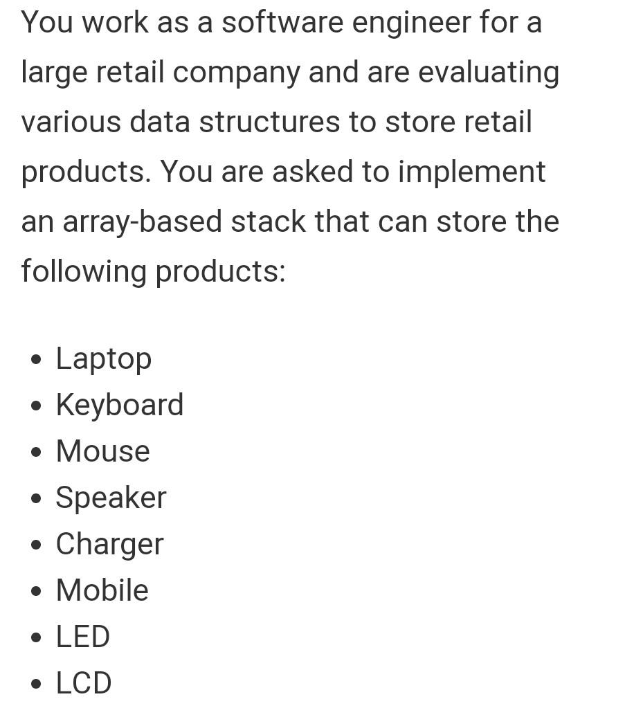  C++ or Java please. You work as a software engineer for