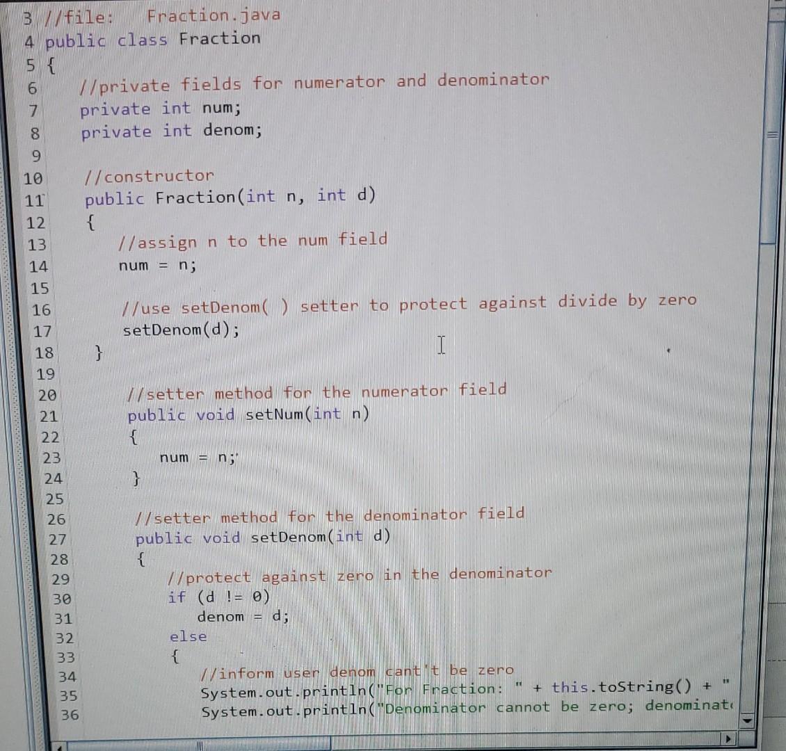  how do I fix this issue ile: Fraction.java lic class Fraction