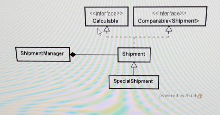 below): . O [+1] An interface Calculable that includes: one constant SHIPPING_RATE