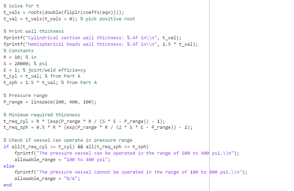 \% Constants R=10;% in L=24;% in W=42.27;%1b rho =.101;%1b/ln3 \% Volume equation