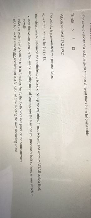  Only use Matlab to solve this question. Please help me. Thanks