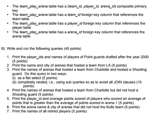 DDL and SQL queries (50 points). .Login in to the Linux Oracle