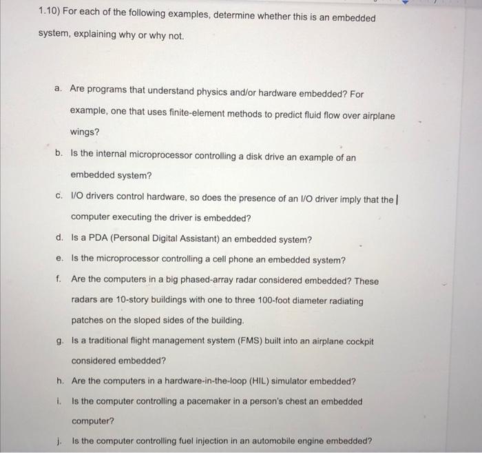 can you plesae explain why or why not 1.10) For each of