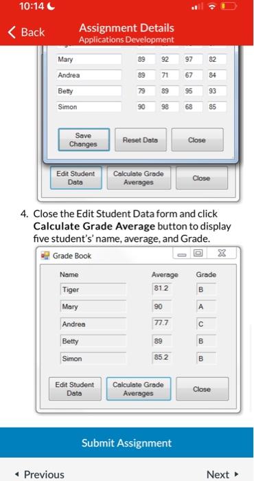 assign a letter grade to a student, based on the average of
