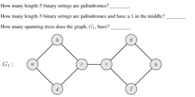 How many length 5 binary strings are palindromes? How many length
