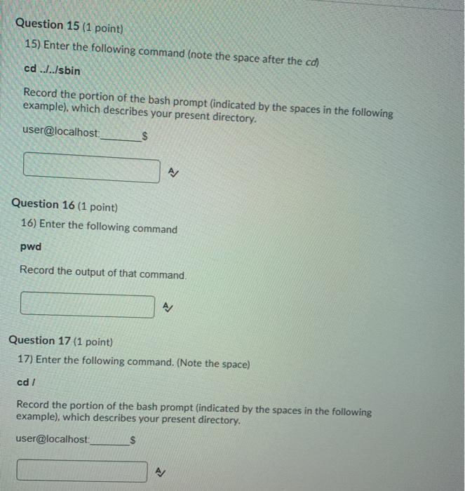the following example, which identify what folder you are currently in. user@localhost.