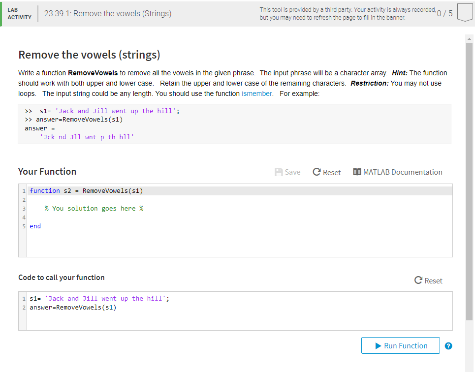 Remove the vowels (strings) Write a function RemoveVowels to remove all the