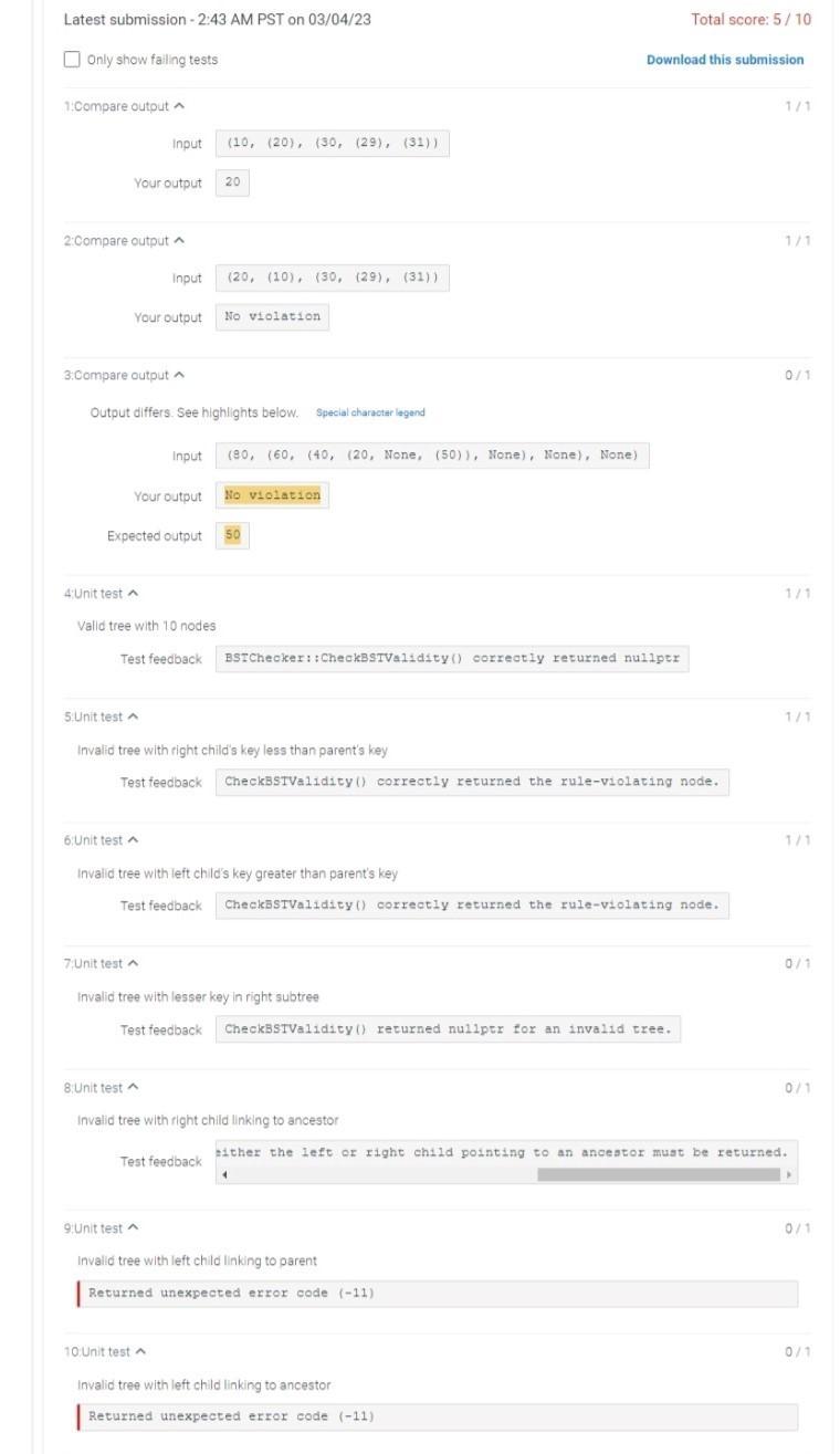 specifically need help on coding BTSChecker.h. That would be very much appreciated!!