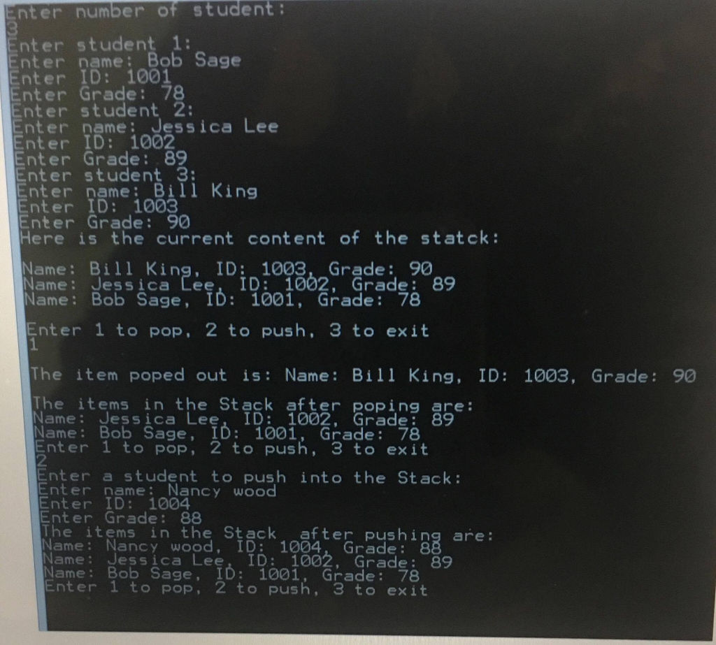 objects. The definition of the class Student is provided as below: Here