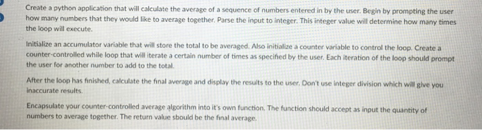  Create a python application that will calculate the average of a