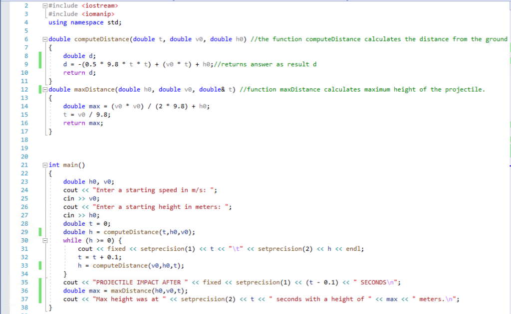 Points) The projectile motion of an object fired straight up into the