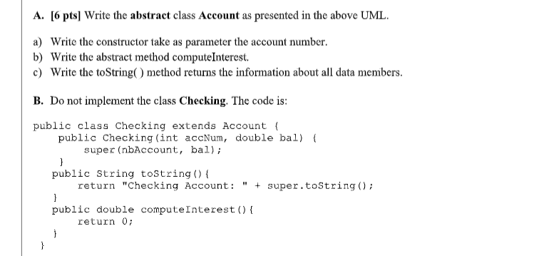 Question 1 [40 pts] Implement the below classes and interface as presented