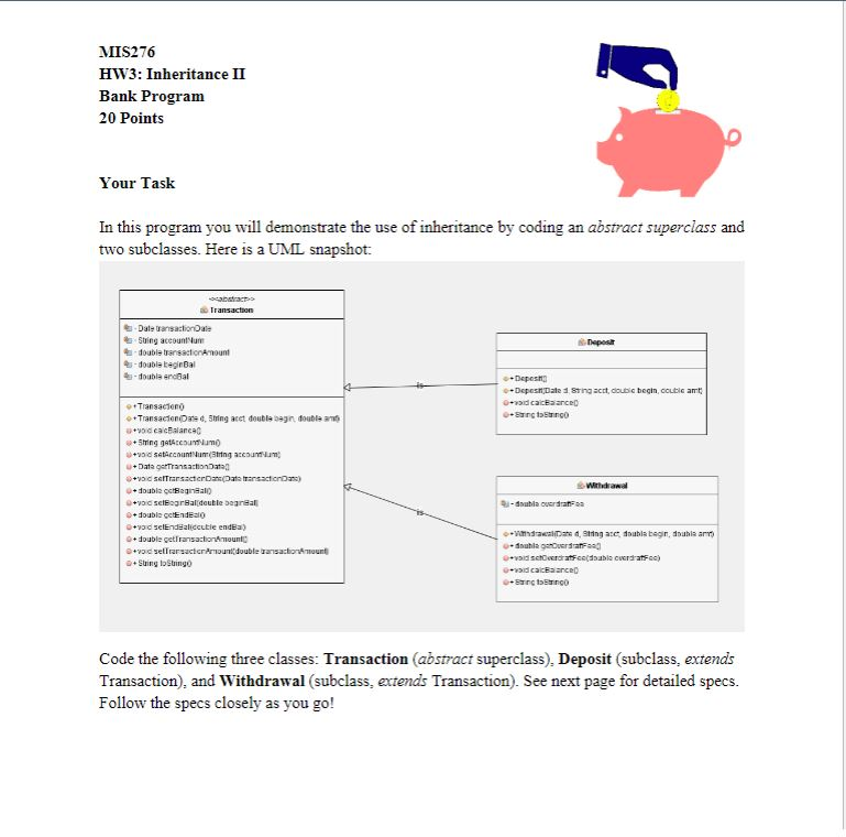 JAVA Hello, I am having some issues with my Bank Program code: