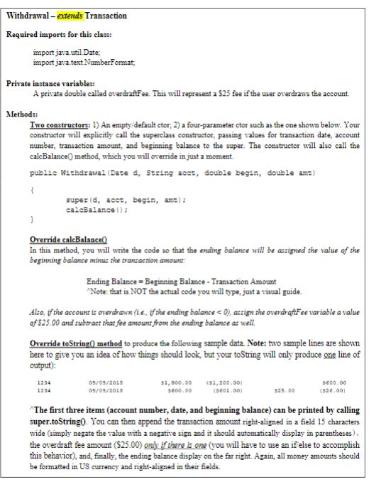 code application logic here } } Transaction.java package Bank; import java.util.Date; import