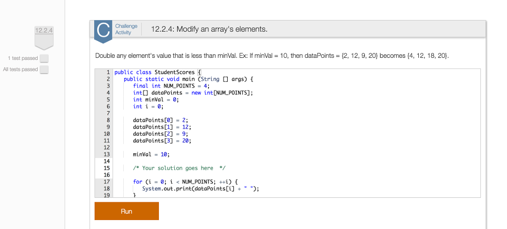  12.2.4 1 test passed All tests passed Challenge 12.2.4: Modify an