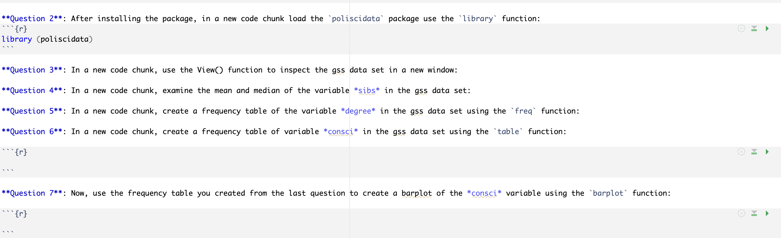  **Question 2**: After installing the package, in a new code chunk