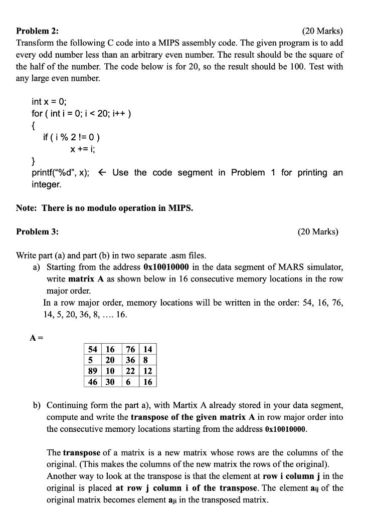 Marks) x= a * (b + 2)
