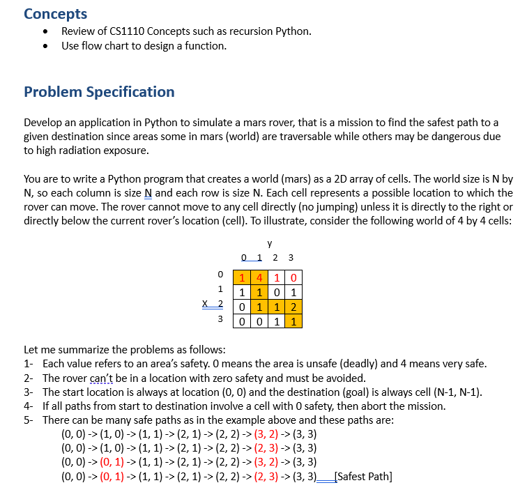  Concepts Review of CS1110 Concepts such as recursion Python. Use flow