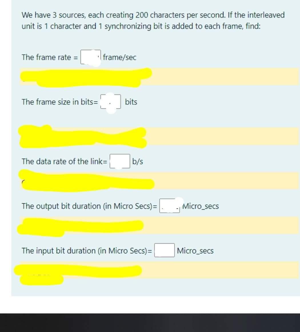 We have 3 sources, each creating 200 characters per second. If